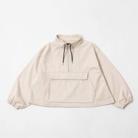 Half Zip Twill Pull over-ホワイト
