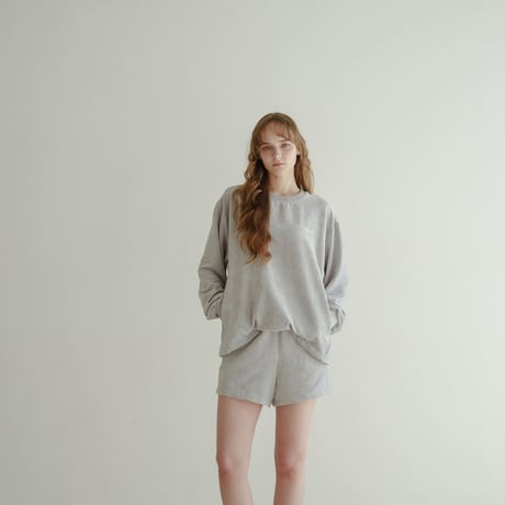 Luxe Velour Pullover - ライトグレー