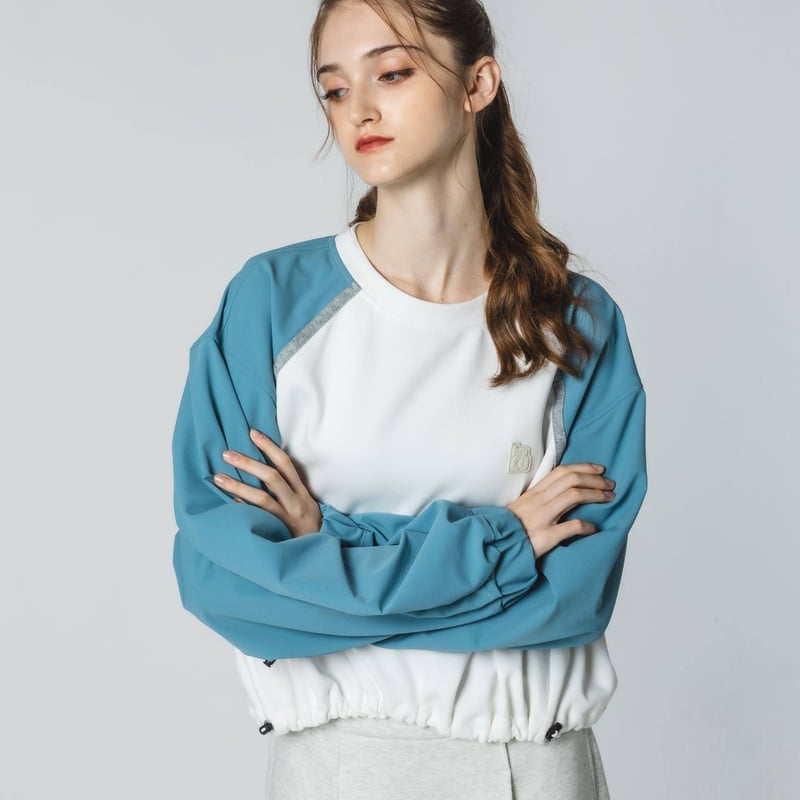 Shirred Flare Tops - ブルーグリーン Shirred Flare Tops - ブルーグリーン | harapeco Store