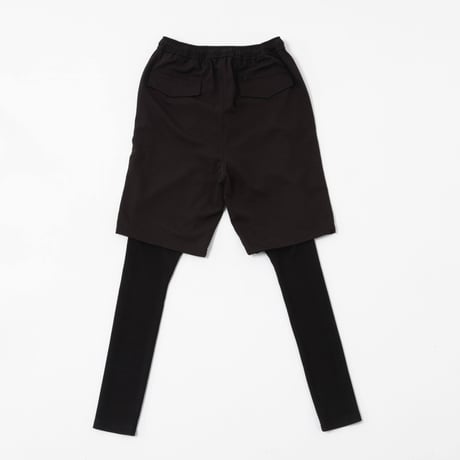 Layered Half Pants-Black