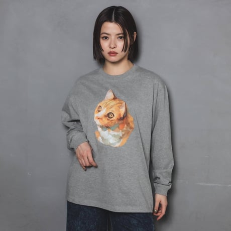 Neko Long Sleeve Tee(ziitto)-グレー
