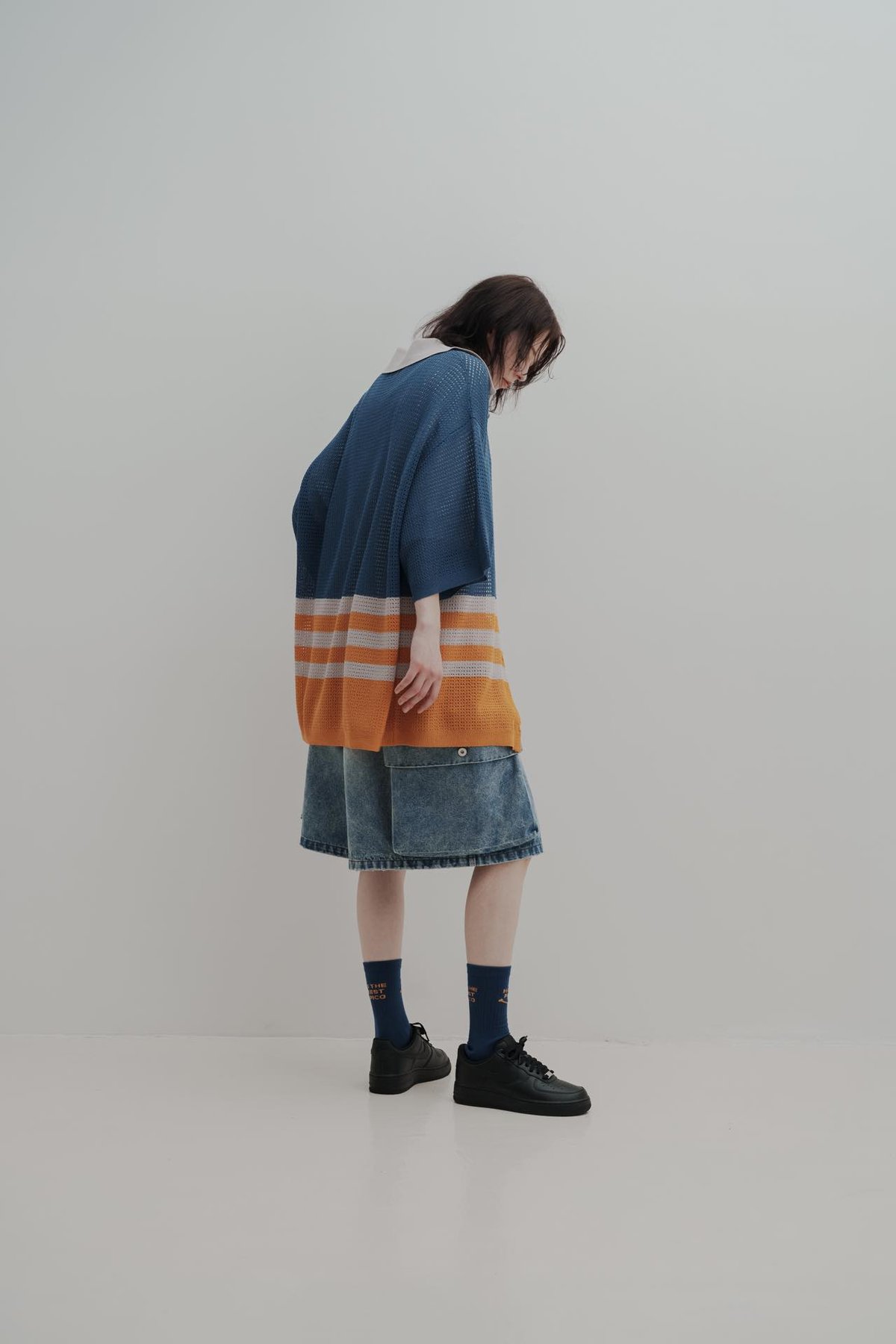harapeco KNIT POLO - ブルー　eve Eve harapeco KNIT POLO Mサイズ KNIT POLO - ブルー | harapeco
