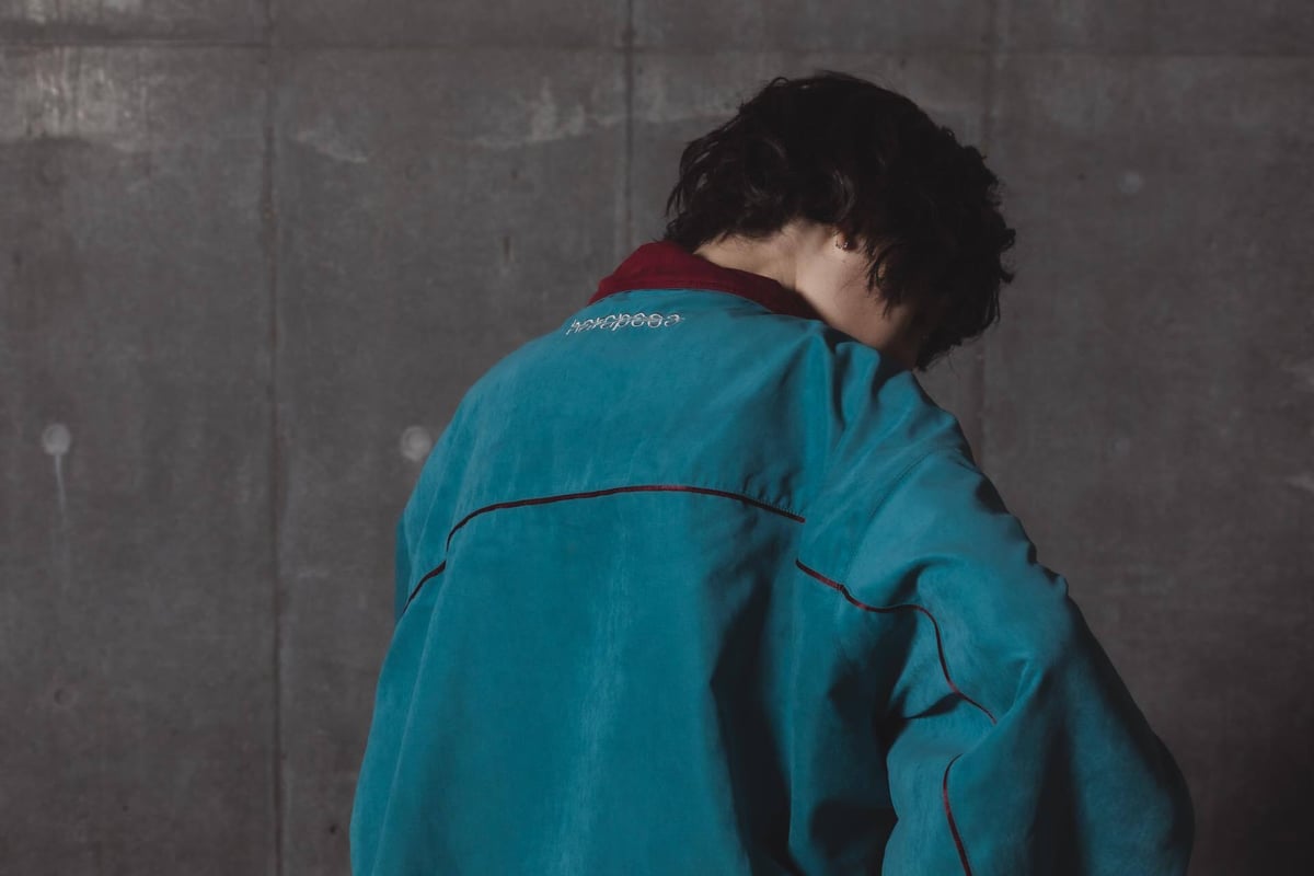 Color Suede blouson-23AW--ブルーグリーン×ボルドー | harape
