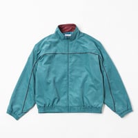Color Suede blouson-23AW--ブルーグリーン×ボルドー