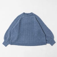 Rough-Knit Sweater-ブルー