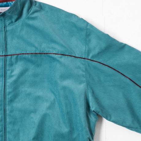 Color Suede blouson-23AW--ブルーグリーン×ボルドー