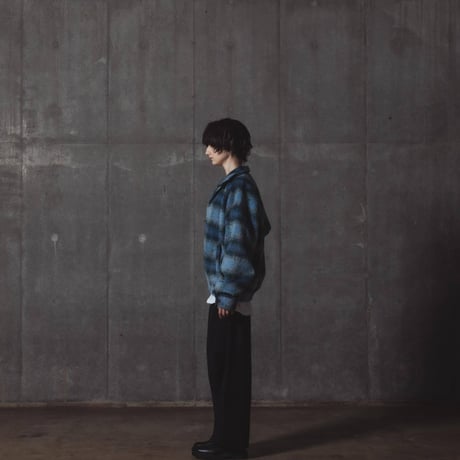 Checked Outer Jacket-ブルー