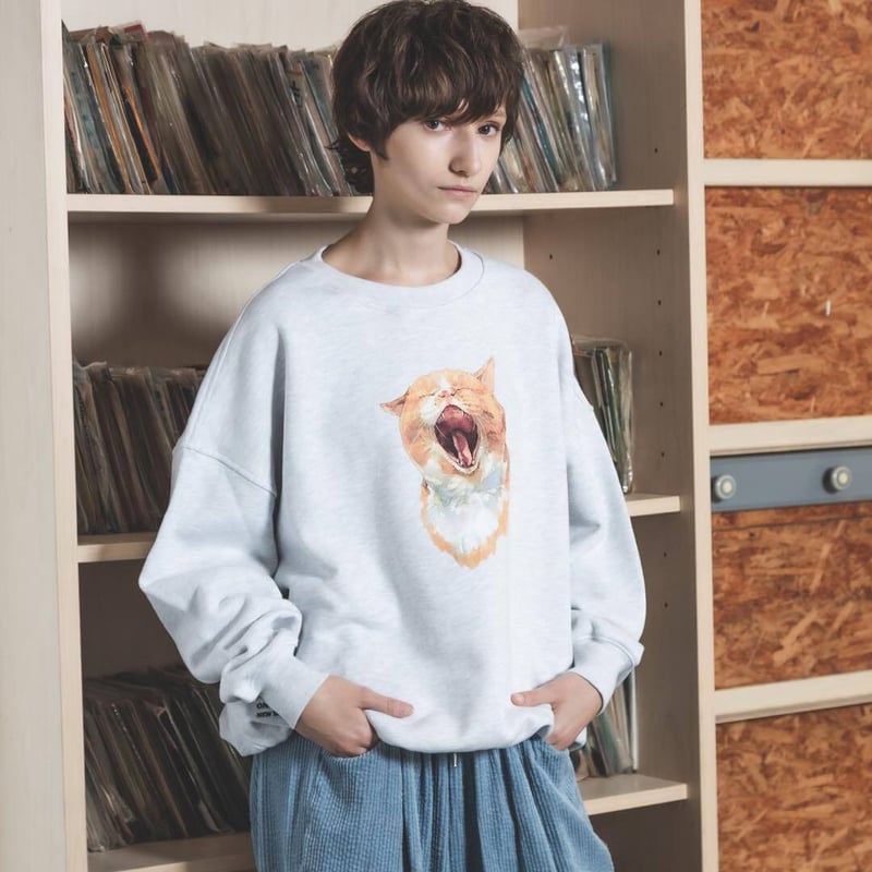 Neko Sweat(Akubi)-ホワイト | harapeco Store