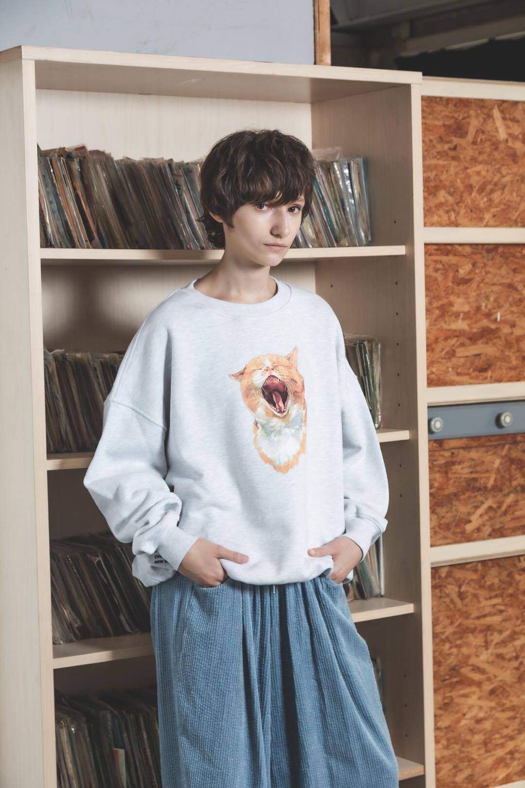 Neko Sweat(Akubi)-ホワイト | harapeco Store