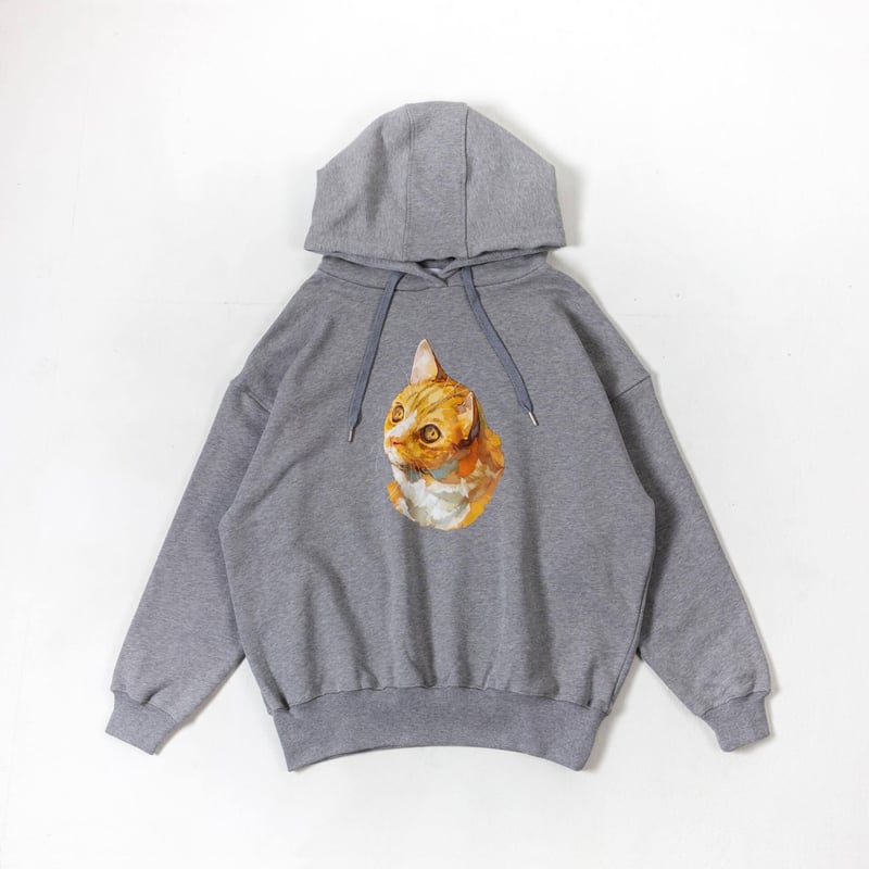 Neko Hoodie(ziitto)-グレー | harapeco Store Neko Hoodie(ziitto)-グレー | harapeco Store