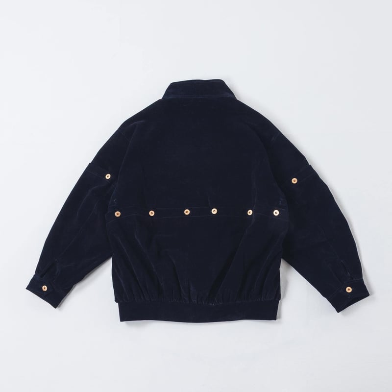Button Design Velour DenimJacket - ネイビー | harap