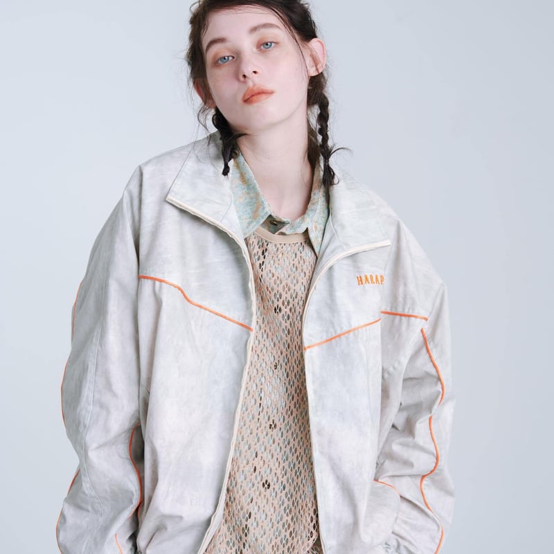 Blurred Dye Print Blouson - ホワイト | harapeco Store