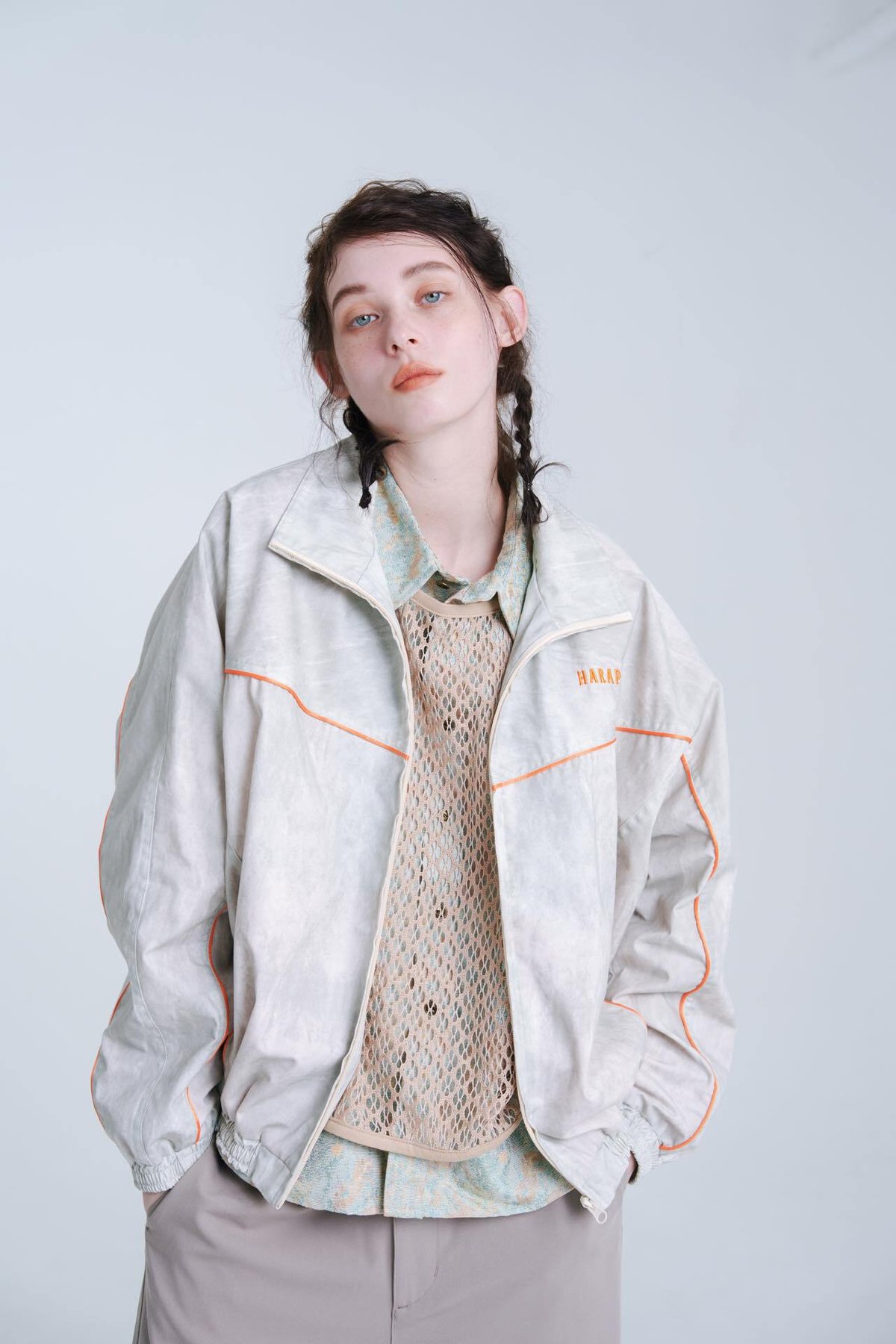 ジャケット・アウター harapeco Eve Blurred Dye Print Blouson Blurred Dye Print Blouson - ホワイト | harapeco Store