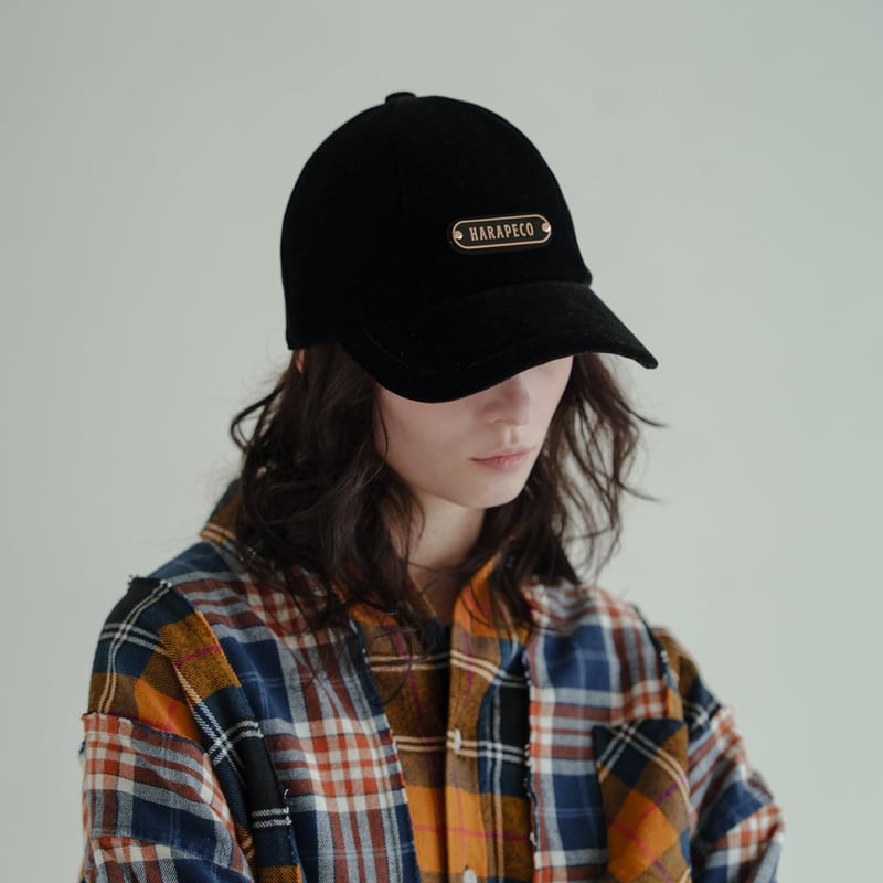 Smooth Velour Cap - ブラック | harapeco Store Smooth Velour Cap - ブラック | harapeco Store