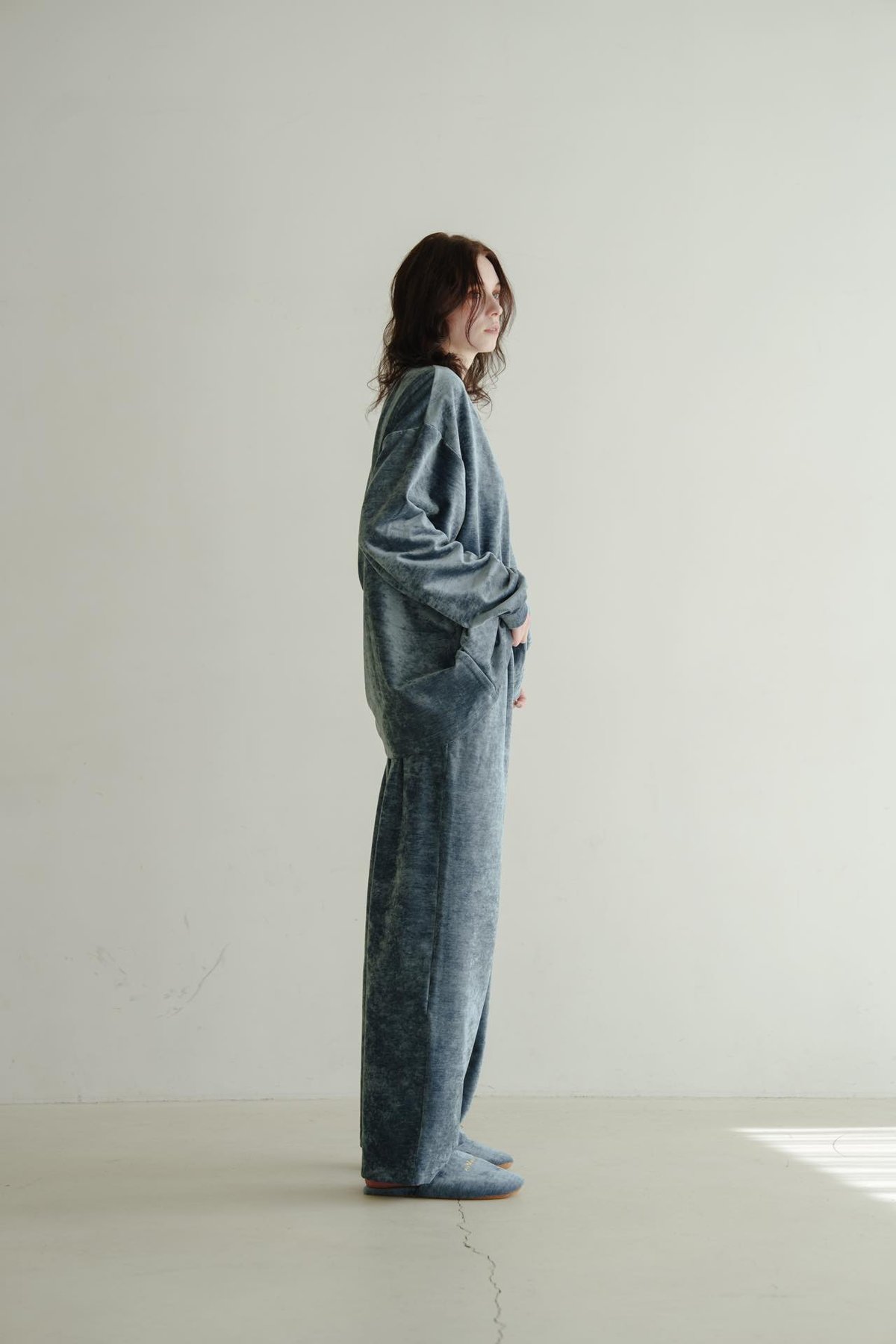 Luxe Velour Relax Pants - ブルー | harapeco Store
