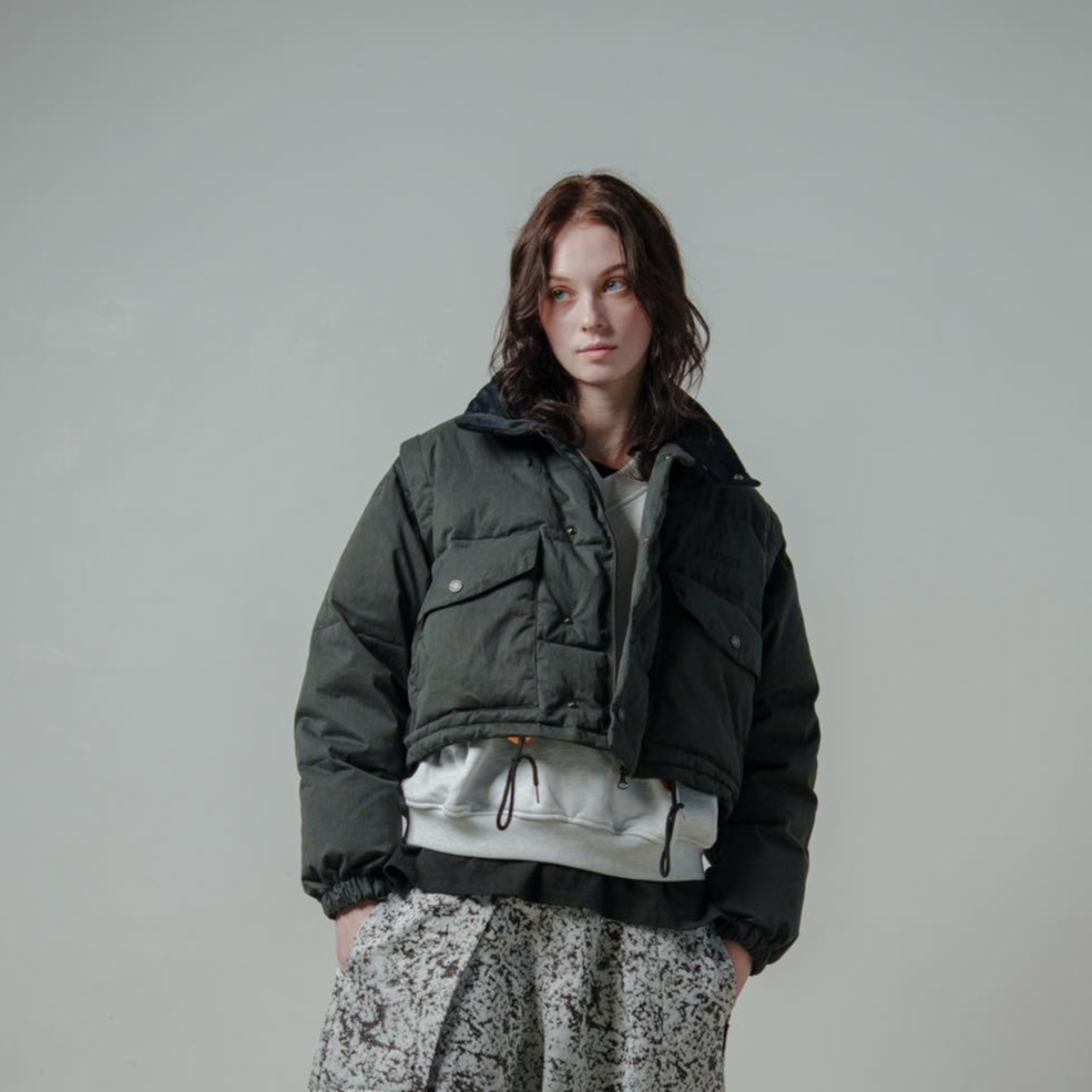 Stand Collar Down Jacket - ブラック | harapeco Store