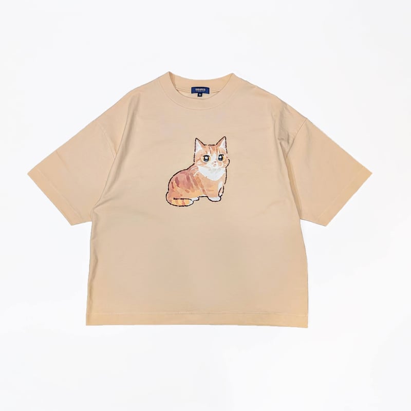GENTLE CAT TEE（mochiNeko） - ベージュ | harapeco Store