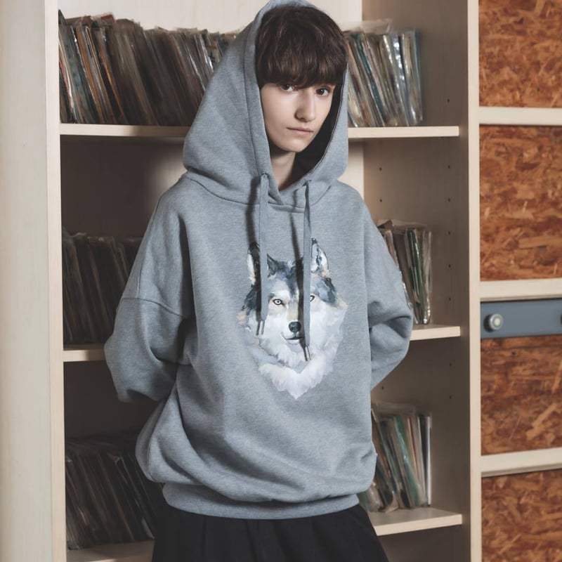 Okami Hoodie(Ippiki)-グレー | harapeco Store