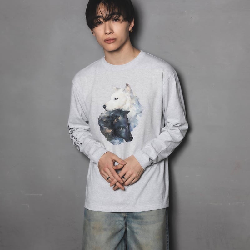Neko Long Sleeve Tee(ziitto)-ホワイト | harapeco Store