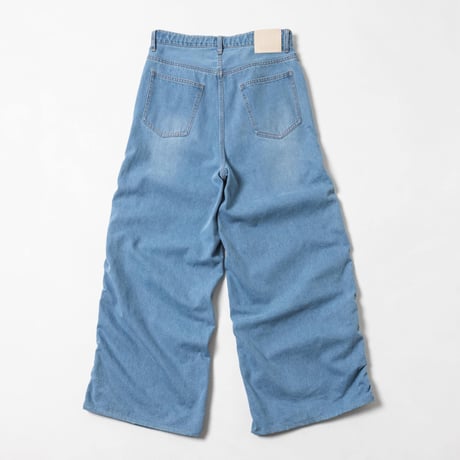 Drape-like Denim Pants - スカイブルー