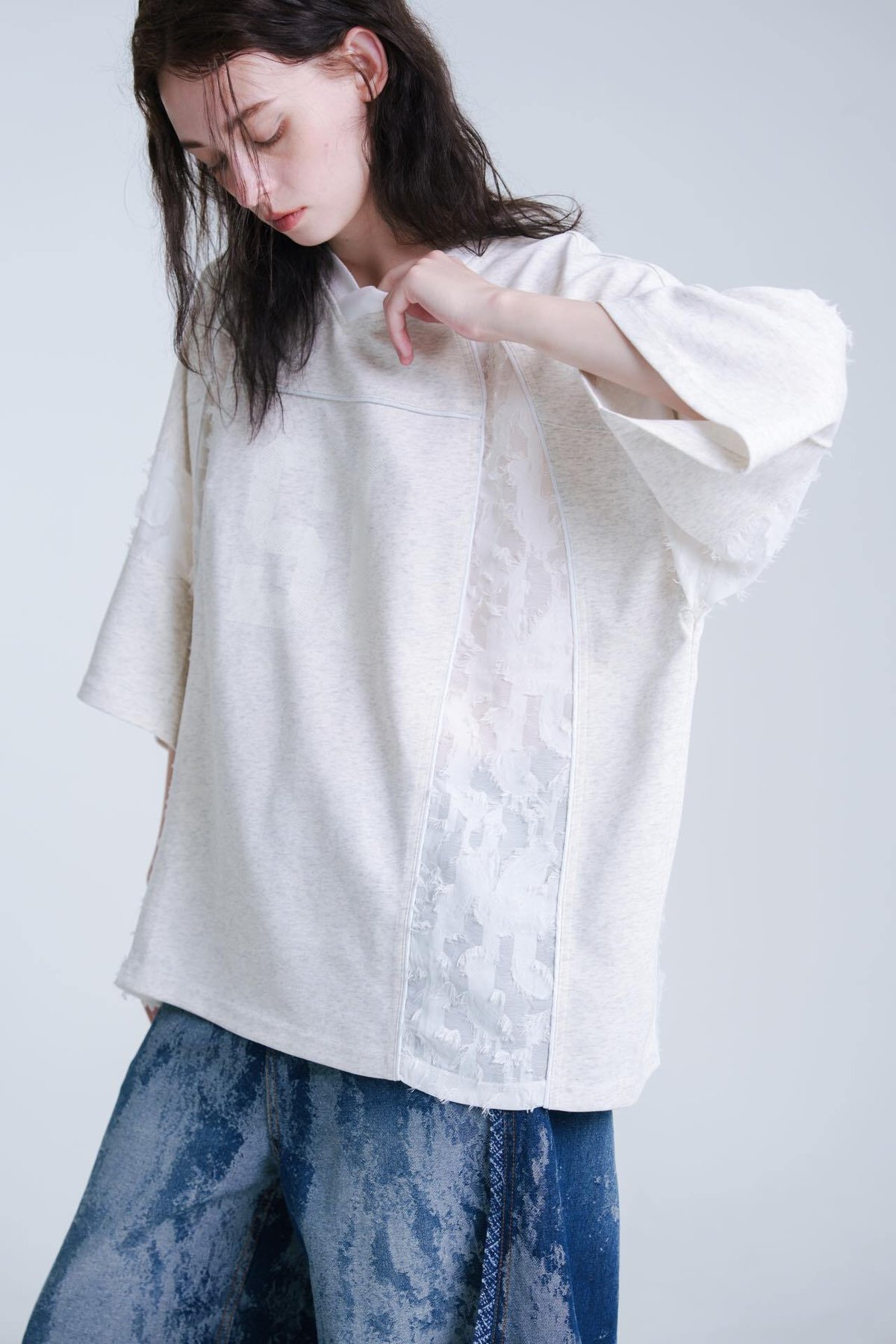 Panel Jersey Tee - ホワイト | harapeco Store