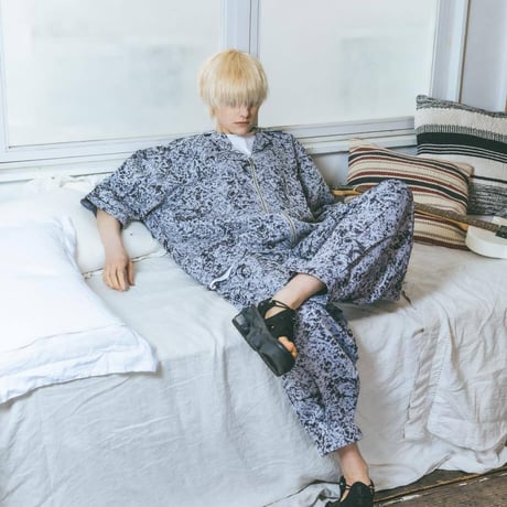 Jacquard Shirts Jacket-ブラック