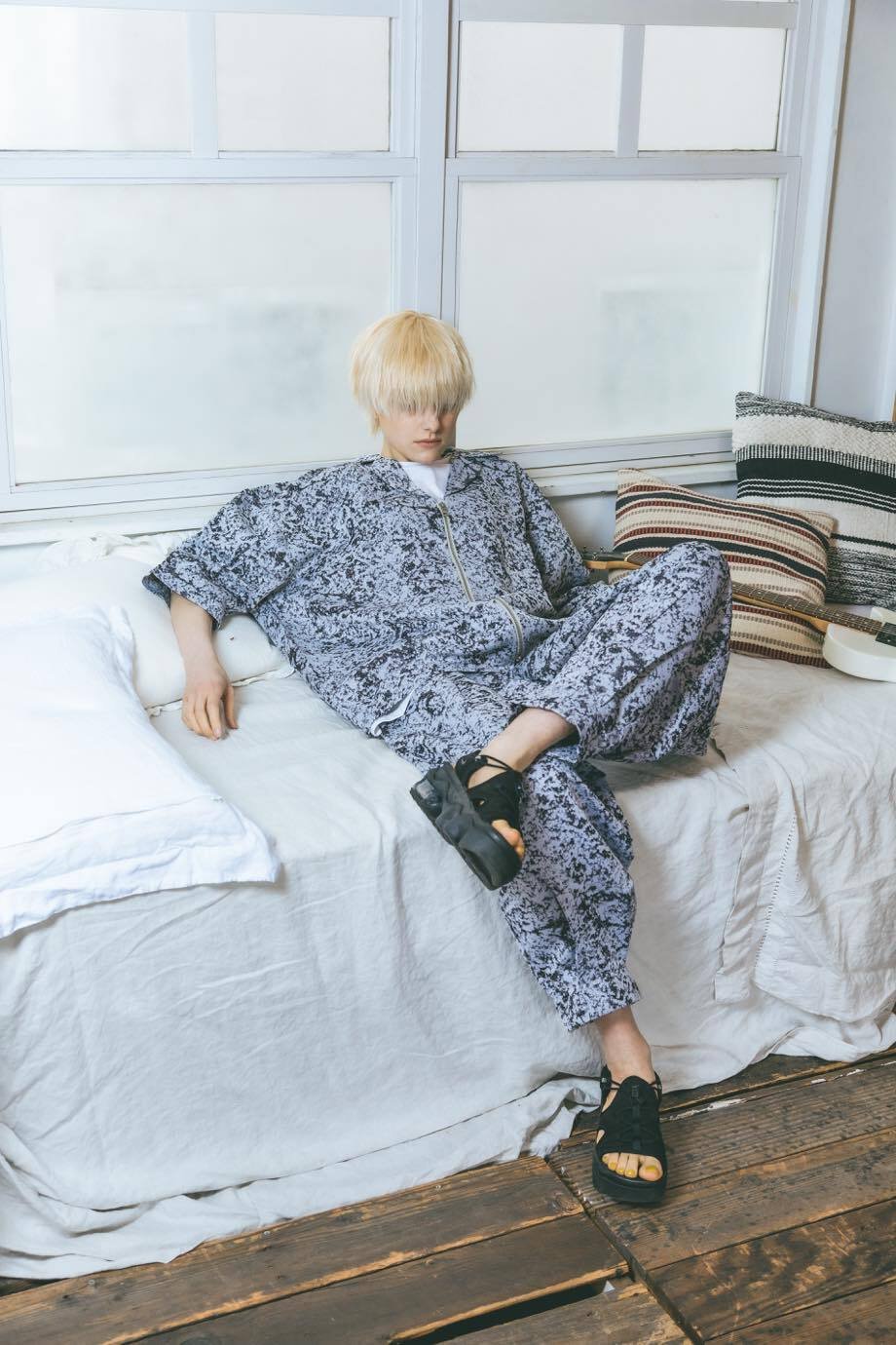Jacquard Shirts Jacket-ブラック | harapeco Store