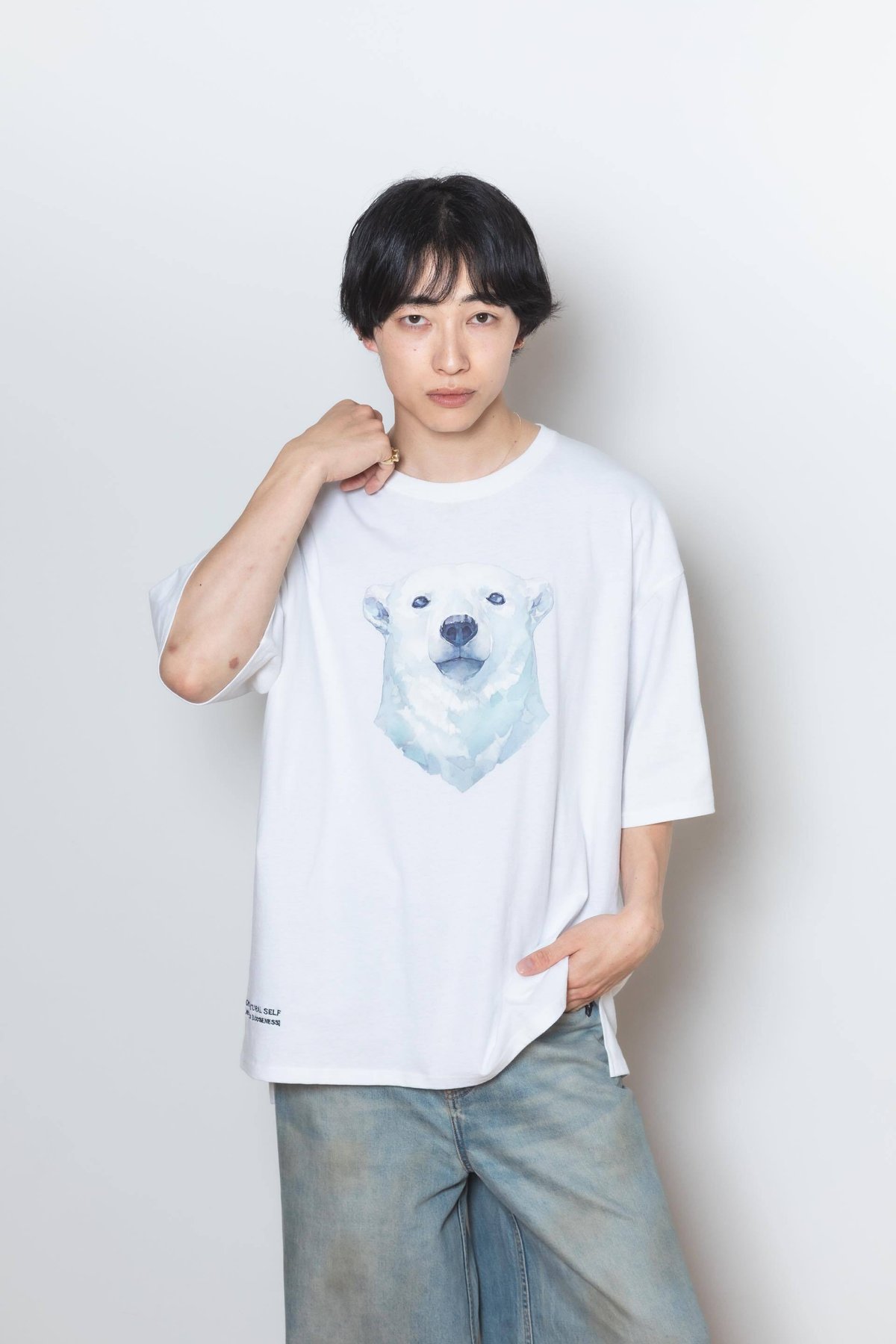 harapeco　Neko Tee （Akubi）-ホワイト　サイズL Neko Tee （Akubi）-ホワイト | harapeco Store