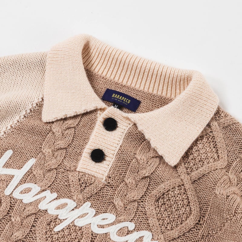 Bicolor Button Knit - ベージュ | harapeco Store