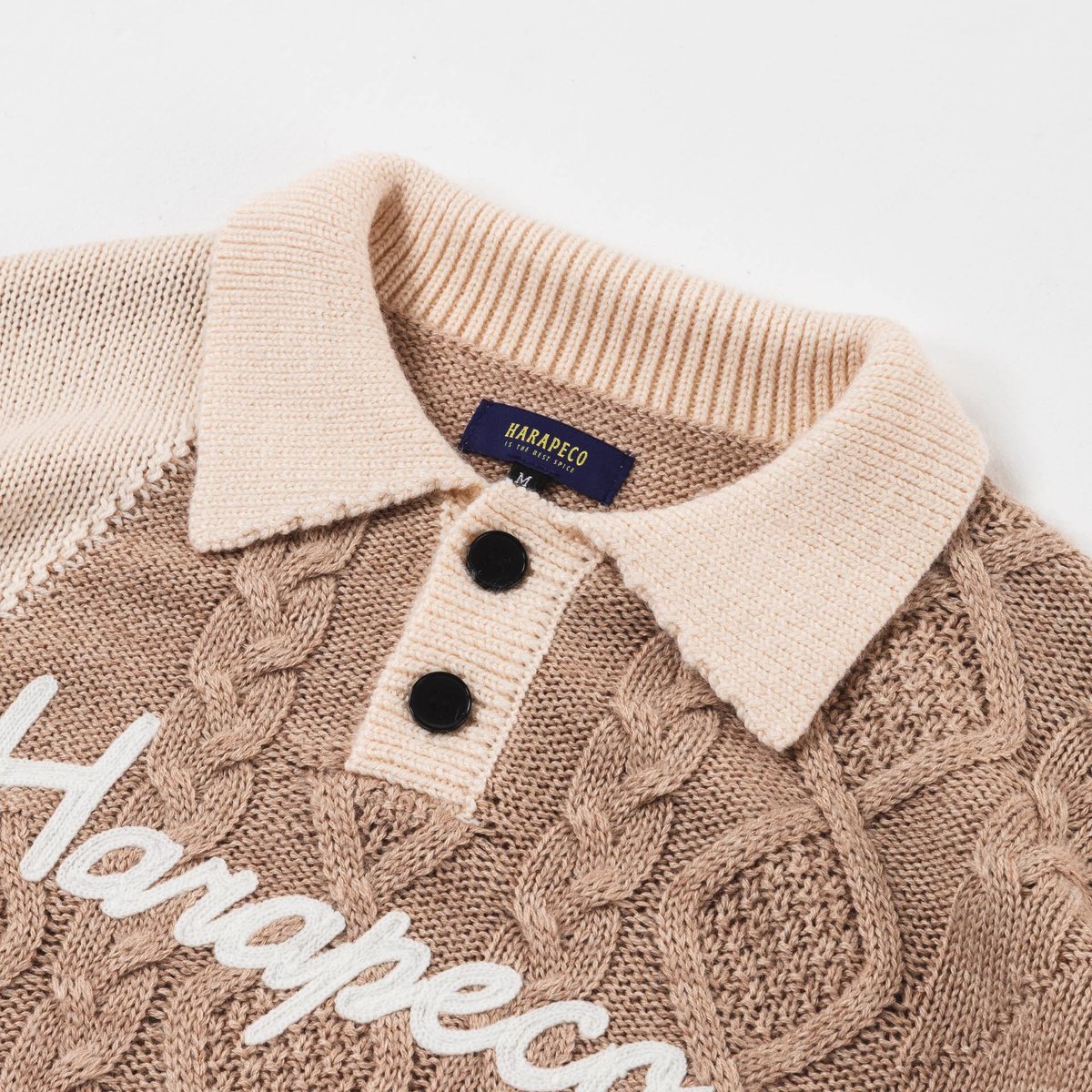 Bicolor Button Knit - ベージュ | harapeco Store