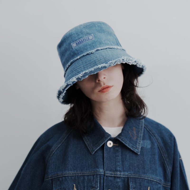 【harapeco】 デニム バケハ ハット はらぺこ商店 DENIM HAT - ブルー | harapeco Store