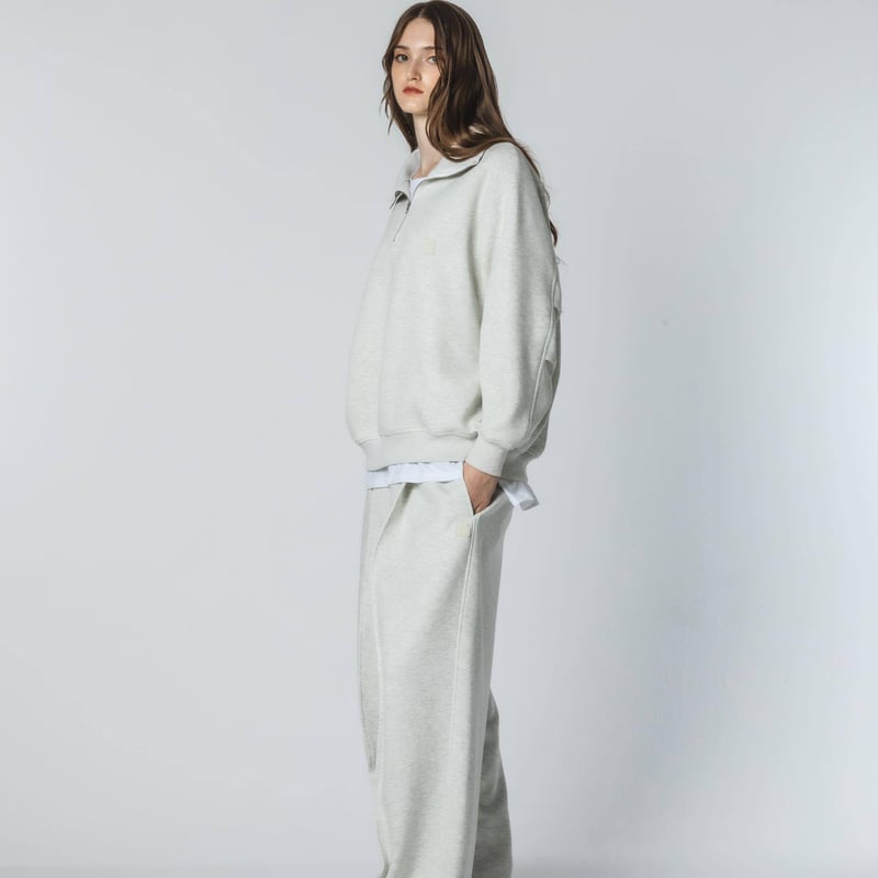 Eve harapeco 商店 スウェット パンツ Sweat Pants HalfZip Sweat - ホワイト | harapeco Store