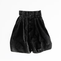 Washed-DEFORMED HALF PANTS - ブラック