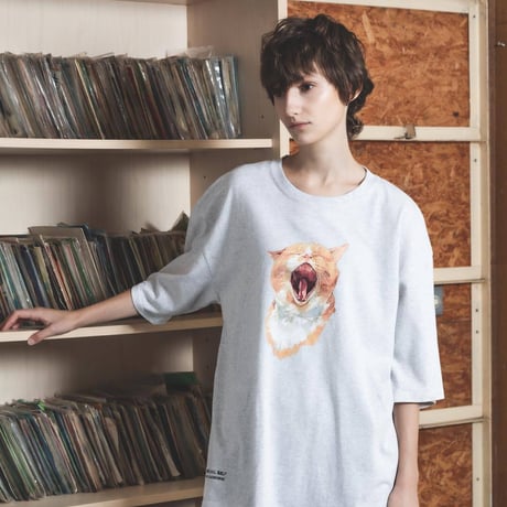 Neko Tee （Akubi）-ホワイト