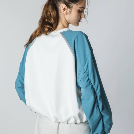 Shirred Flare Tops - ブルーグリーン