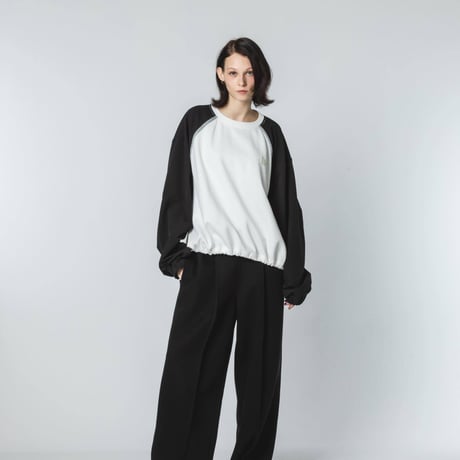 Shirred Flare Tops - ブラック