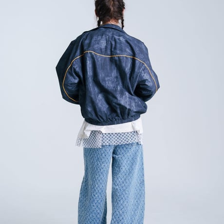 Blurred Dye Print Blouson - ブルー