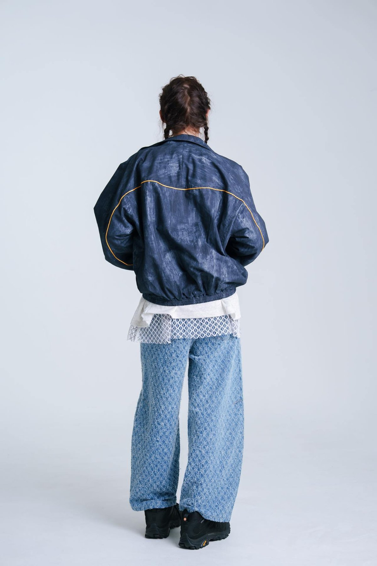 Blurred Dye Print Blouson - ブルー | harapeco Store