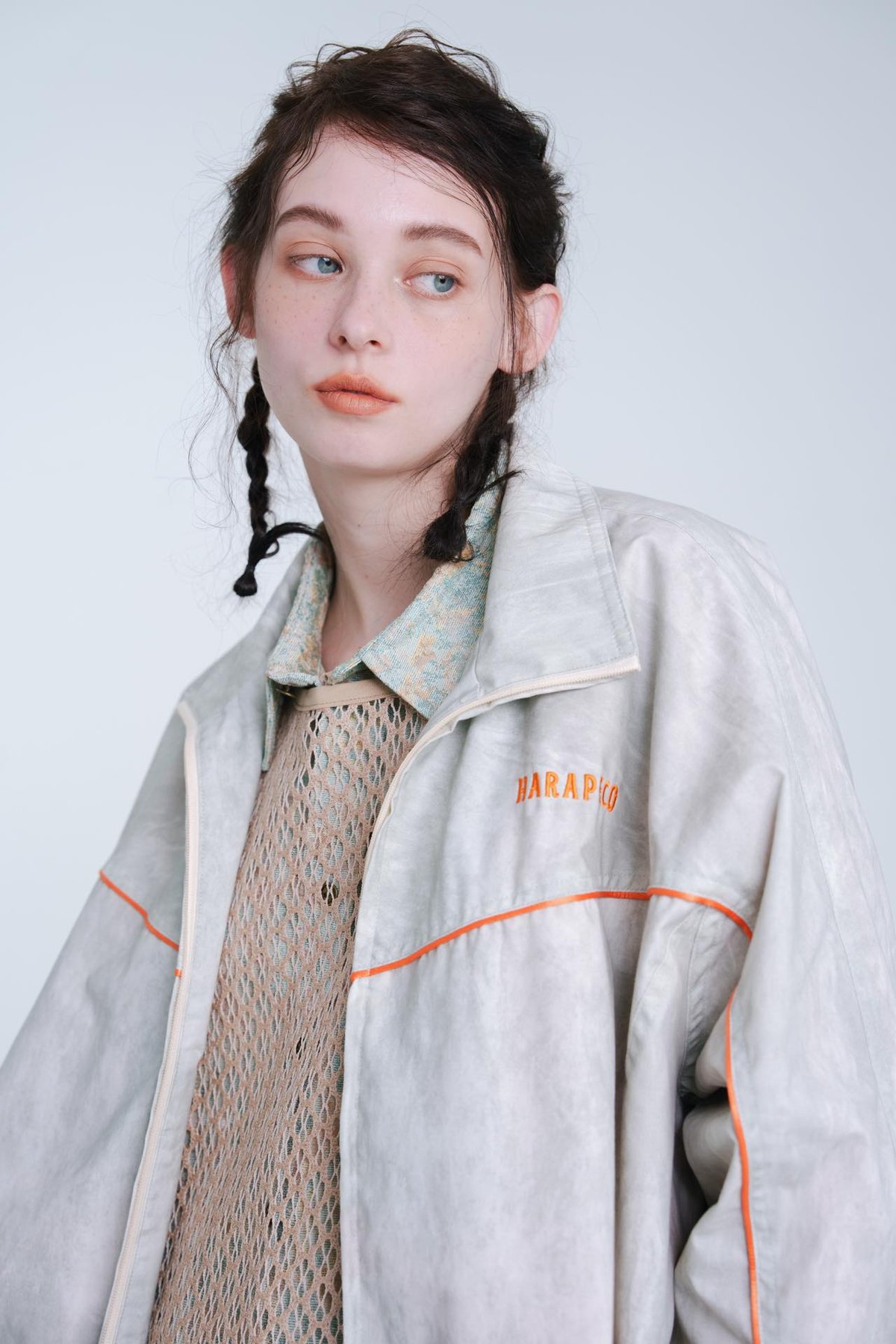 Blurred Dye Print Blouson - ホワイト | harapeco Store