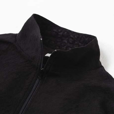 [e]Zip Line Jacquard Jacket-ブラック×ホワイト