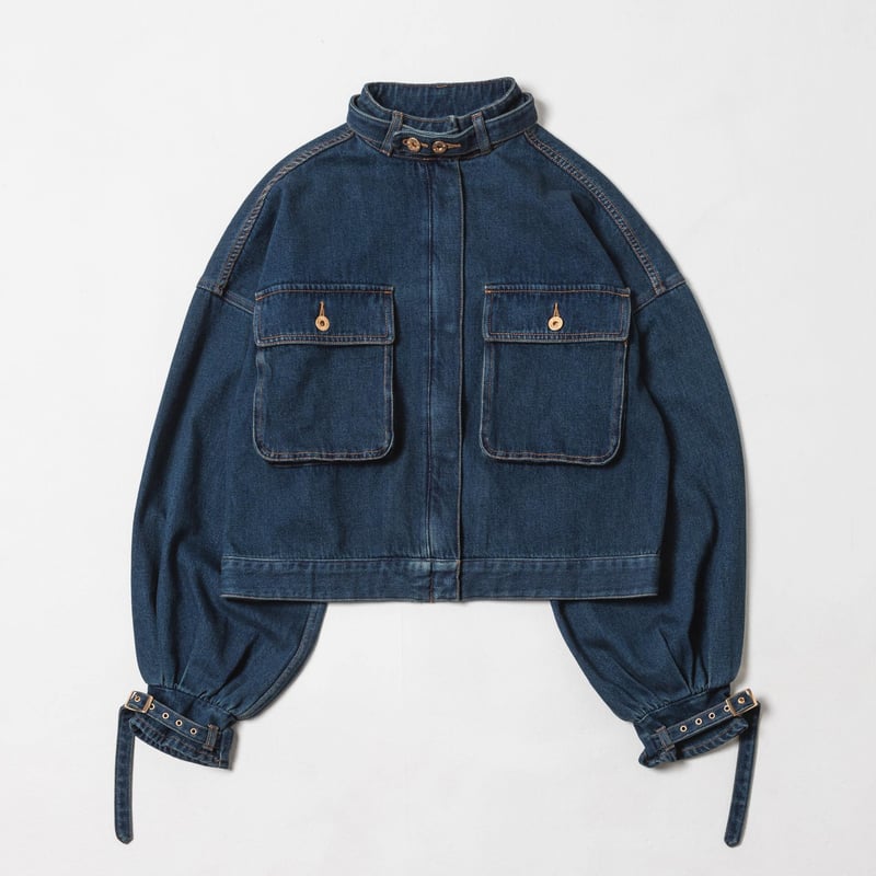 Balloon Arm Denim Jacket - ブルー | harapeco Store
