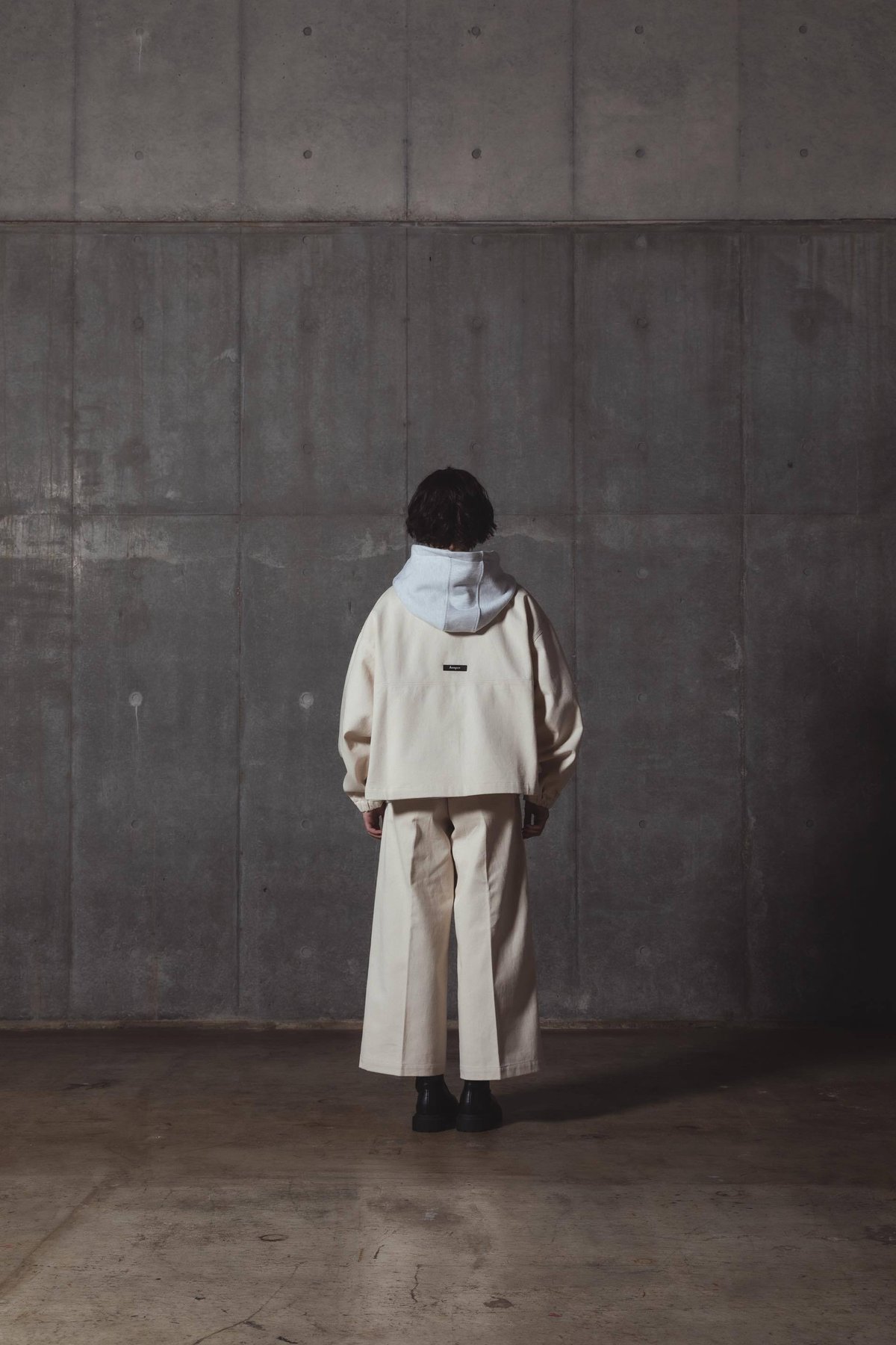 Half Zip Twill Pull over-ホワイト | harapeco Store