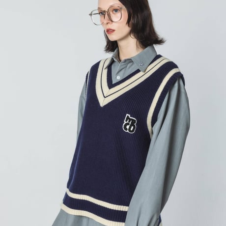 Knit Vest - ネイビー