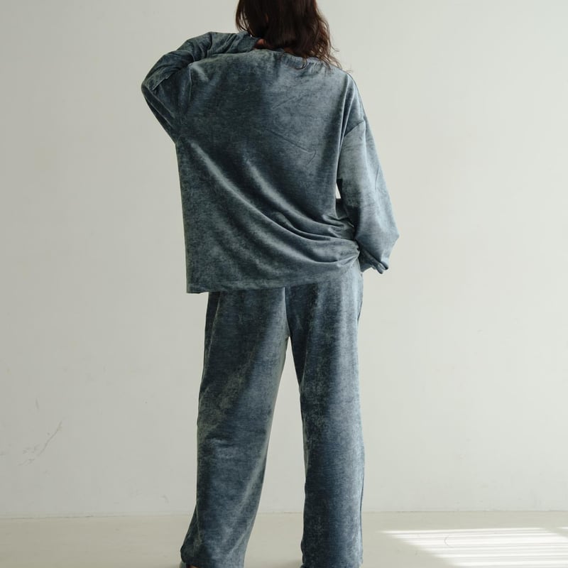 Luxe Velour Relax Pants - ライトグレー | harapeco Store