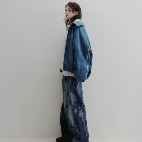 Color Suede blouson-25SS- - ネイビー