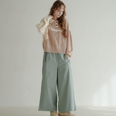 Bicolor Button Knit - ベージュ