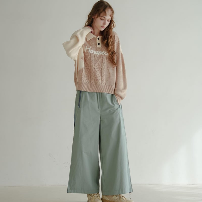 Bicolor Button Knit - ベージュ | harapeco Store