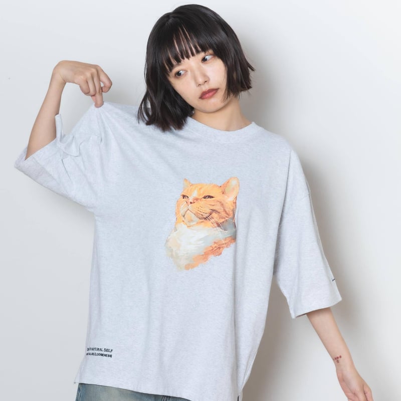 Neko Tee [MabushiiNeko] - グレー | harapeco Store