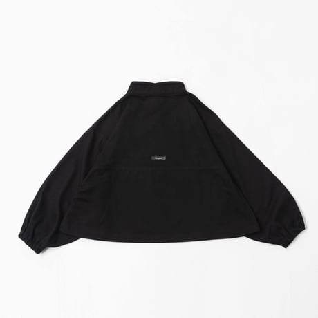 Half Zip Twill Pull over-ブラック
