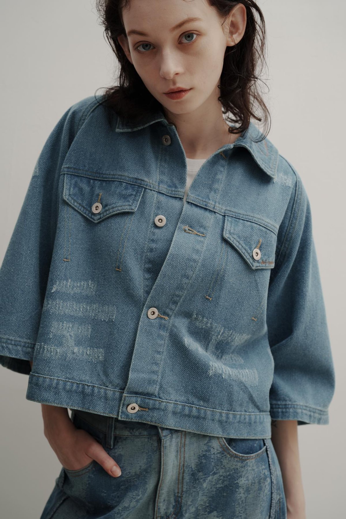え*す様 HARAPECO Denim Jacket-ブリーチ DENIM JACKET - ブリーチ | harapeco Store